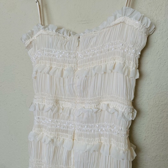 HOUSE OF CB 'Solana' Ivory Sequin Pleat Maxi Dress white NWOT size Small - Picture 10 of 17